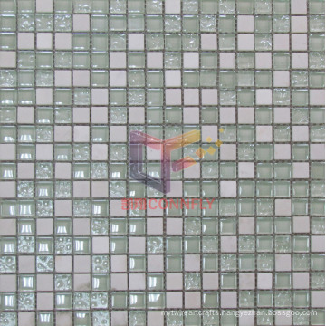 Super White Stone Mix Crystal Mosaic Tile(CS139)